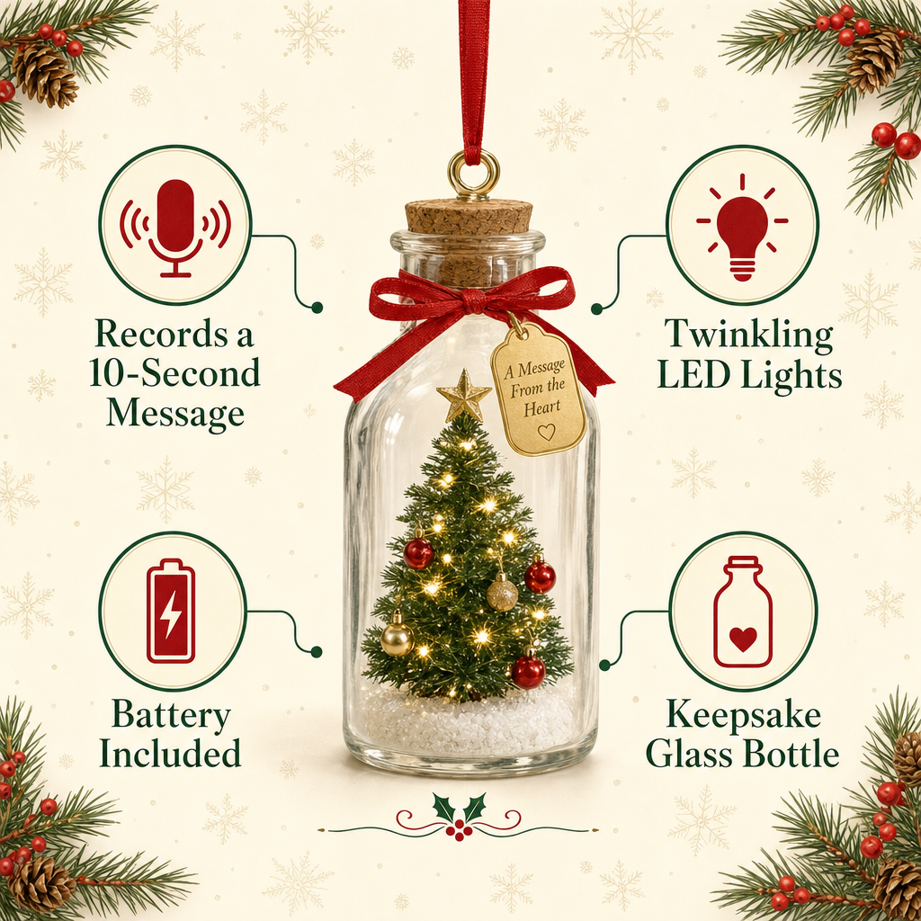 Whispering Pines Recordable Christmas Tree Ornament